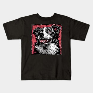 Retro Art Australian Shepherd Dog Lover Kids T-Shirt